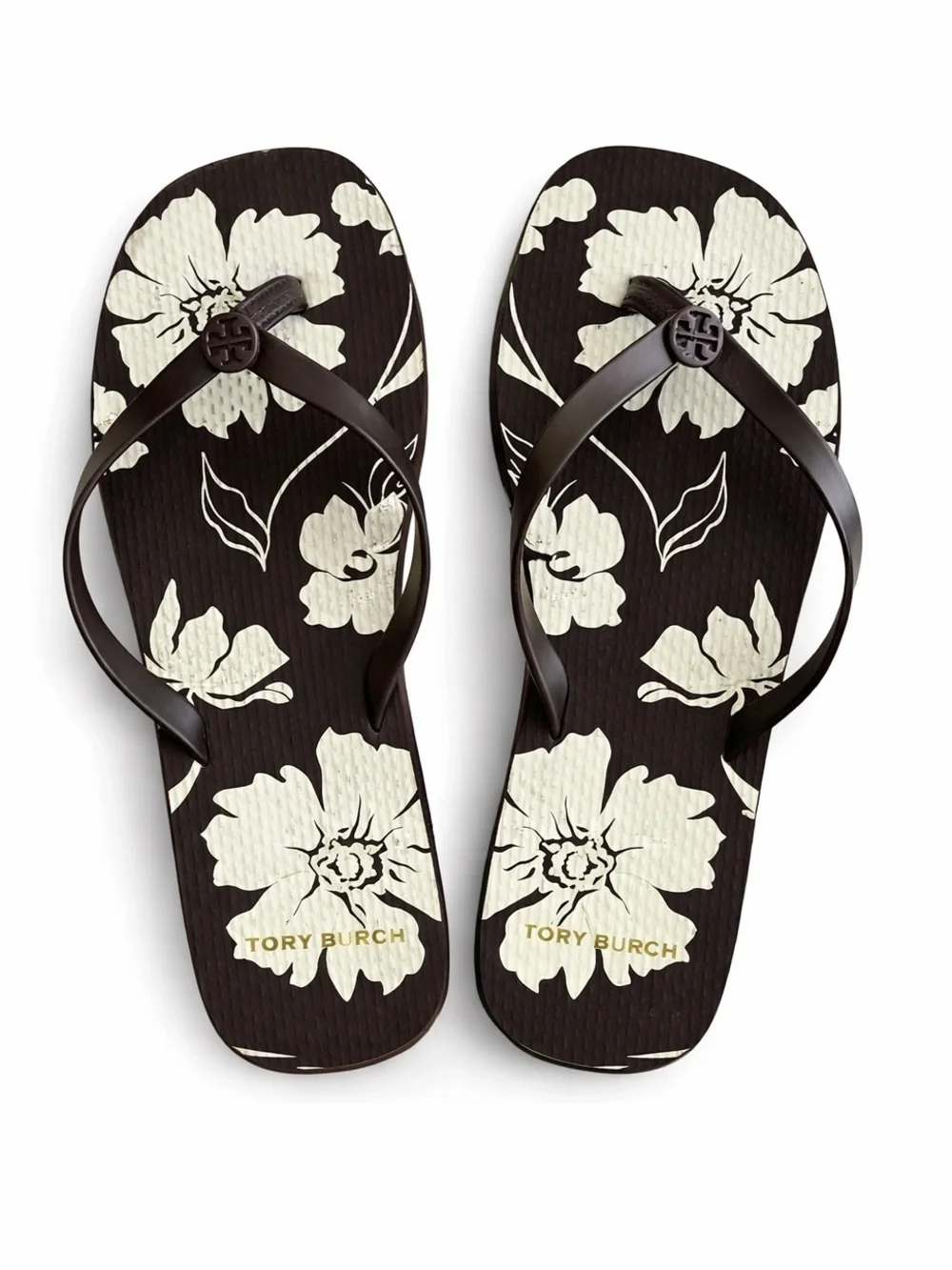 Tory Burch Mocha Falls Floral Flip Flops NWT